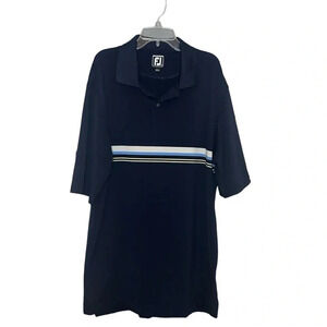 Footjoy shirt polo navy blue center stripe size XL